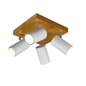 Bestseller - Trio Lighting Trio Lighting Marley spot 4L GU10 mat hvid/træ - Belysning