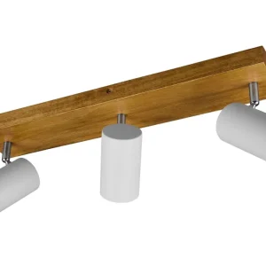 Fabrikspris - Trio Lighting Trio Lighting Marley spot 3L GU10 mat hvid/træ - Belysning