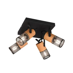Trio Lighting Trio Lighting Tosh spot 4L E27 matsort Natur/Matsort - Belysning | Spar ekstra