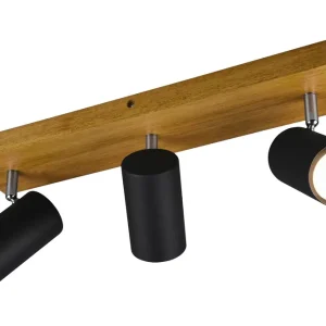 Trio Lighting Trio Lighting Marley spot 3L GU10 matsort/træ Matsort/Natur - Belysning | Spar mere