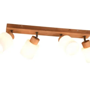 Fabrikspris - Trio Lighting Assam Spotlight 4-os E14 Træ/hvid - Belysning