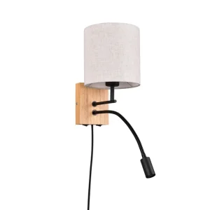 Trio Lighting Trio Lighting Nilam Væglampe med Læselampe 18 cm LED + E27 Træ - Belysning | Sikker handel