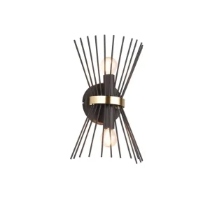 Trio Lighting Trio Lighting Rod Væglampe 2xE14 Sort/Guld - Belysning - Premium kvalitet