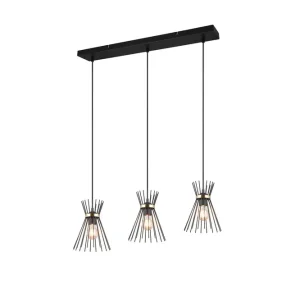 Trio Lighting Trio Lighting Rod Taklampe 3L E27 Sort/Gull - Belysning - Kundernes favorit