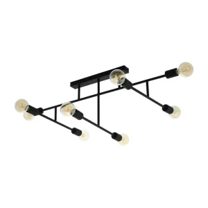 Tidsbegrænset tilbud | Eglo Loftlampe Eglo Belsiana med 8 Lamper Sort - Belysning