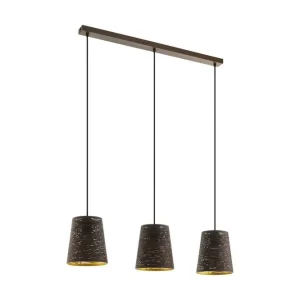 Direkte fra producenten | Eglo Pendel Eglo Segezia med 3 Lamper Brun/Guld - Belysning