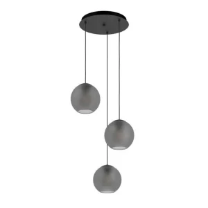 Bestil nemt - Eglo Loftpendel Eglo Arangona Sort/Grå Rondel med 3 lamper - Belysning