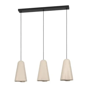 Tryg betaling | Eglo Loftpendel Eglo Tolleric Sand/Sort med 3 Lamper - Belysning
