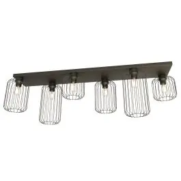Emibig Loftlampe Barn Stål Sort Egnet Til 6x E27 - Max 15W - Spar nu