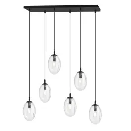 Toppris | Emibig Pendel Lampe Astral Stål Sort Egnet Til 6x E14 - Max 10W