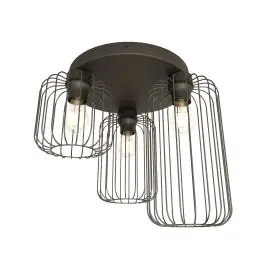 Emibig Loftlampe Barn Stål Sort Egnet Til 3x E27 - Max 15W - Spar nu