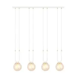 Særpris - Emibig Pendel Lampe Glam Stål Hvid Egnet Til 4x E14 - Max 10W