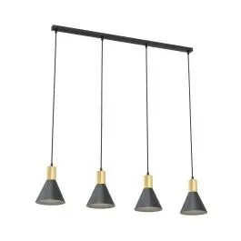 Udsalg | Emibig Pendel Lampe Rosa Stål Sort Egnet Til 4x E27 - Max 15W