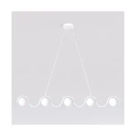 Superpris - Emibig Pendel Lampe Sinus Stål Hvid Egnet Til 5x G9 - Max 8W