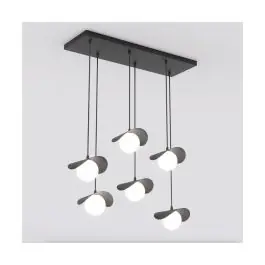 På lager | Emibig Pendel Lampe Ritual Stål Sort Egnet Til 6x G9 - Max 8W