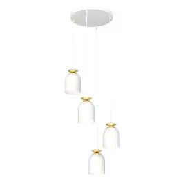 Emibig Pendel Lampe Target Stål Hvid Egnet Til 4x E27 - Max 15W | Topkvalitet