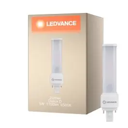 Topprodukt | Ledvance Dulux-D LED (EM) 9W 1100lm - 865 Dagslys G24d-3 2-Pinde - Erstatter 26W