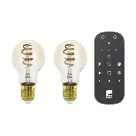 Begrænset lager - Dobbeltpakke Eglo LED E27 Pære Rav Filament 7W 806lm - 822-865 Justerbar Hvid Erstatter 60W