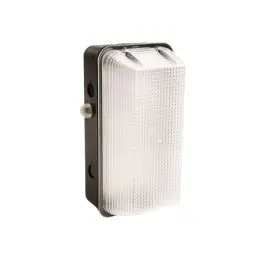 Næsten udsolgt - Interlight LED Væglampe Vandalsikret Sort 8W 600lm - 840 Kold Hvid IP65 - Lyssensor