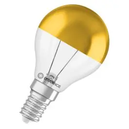 Begrænset antal | Ledvance Classic LED E14 Kugle Filament Mirror Guld 3.4W 400lm - 827 Ekstra Varm Hvid Dæmpbar - Erstatter 40W
