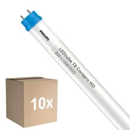 Anbefalet valg | Fordelspakke 10x Philips LED Lysrør T8 CorePro (EM/Mains) High Output 8W 850lm - 830 varm hvid 60cm - erstatter 18W