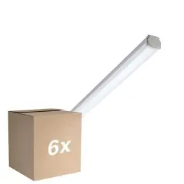 Fordelspakke 6x Philips LED Vandtæt Lysrender WT060C 20W 2500lm - 840 Kold Hvid 120cm - 1x Ledningsgennemføring | Kan bestilles