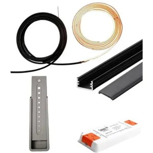 Supergod pris - LED Sæt Til Akustikpaneler - 3 x 240cm - Komplet - Sort - Remote