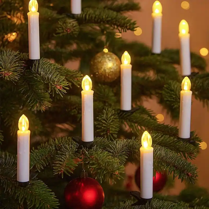 10-pak LED julelys med fjernbetjening og timerfunktion, trådløs og batteridrevet - Sidste mulighed