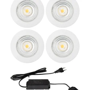 Topprodukt - HiluX D1 Gen3 4-pak inkl. driver - Full Spectrum LED Indbygningsspot - Ra97 - 2700K - Hvid