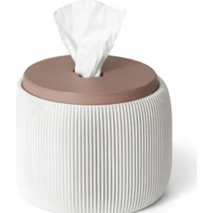 Begrænset antal | Simiu - Tiseo - toiletpapirholder - Hvid-marmor/lerbrun