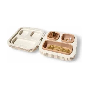 Udsalg | Simiu - JEWTRA - Smykke Rejseboks i beige marmor - 10,7 x 10,4 x 3cm