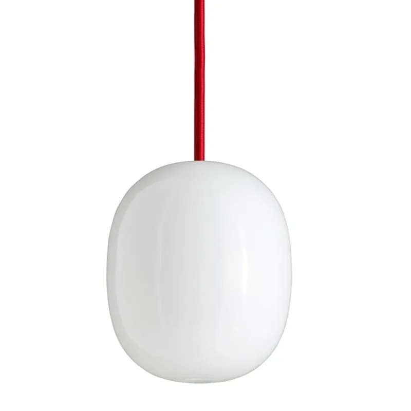 Superæg 150p - Opal (G9 42w) - Rød LEDning 3m - Pendel | Premium kvalitet