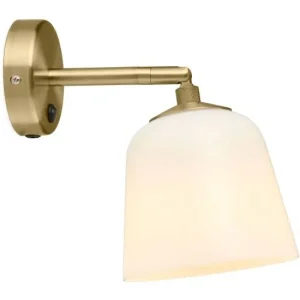 Nyt produkt - ROOM 49 VÆGLAMPE ANTIK MESSING OG OPAL GLAS
