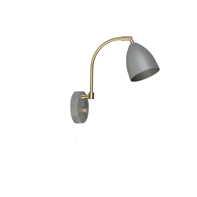 Vägglampa Deluxe varmgrå/mässing | Sikker handel