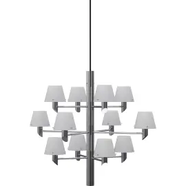 HERSTAL GIL 12 KROM/OPAL GLAS LYSEKRONE - Høj kvalitet