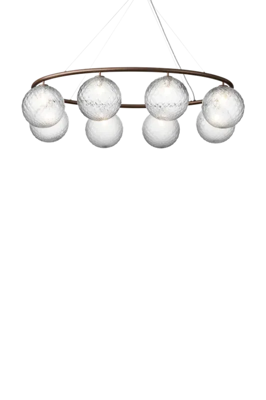 Skynd dig | Miira 8 Oval lysekrone, mørk bronze/klar