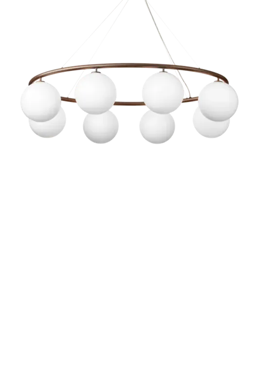 Nyt i shoppen | Miira 8 Oval lysekrone, mørk bronze/opal