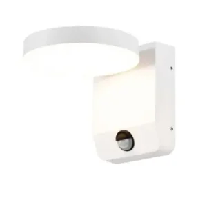 17W LED væglampe med sensor, rundIP65, hvid, PIR bevægelsessensor, 2480lm, udendørs/indendørs | Begrænset lager