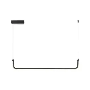 12W U-formet LED pendel4000K, sort, 1200lm, 360 grader lys, 90,5 x 14cm - Supergod pris