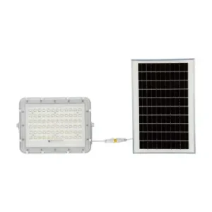 120W Solcelle LED projektør med 15W panel1200lm, IP65, 4000K, inkl. fjernbetjening og 3m kabel - Lav pris