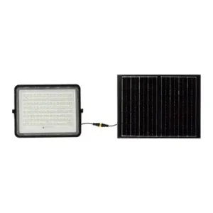 20W LED solcelle projektørIP65, 4000K, sort, inkl. solpanel og fjernbetjening | Outlet