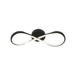 24W Infinity LED designerlampe3000K, sort, 360 grader, væg/loftlampe - Køb online