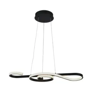 18W LED pendel, violin design700x250mm, 3000K, sort, dekorativ loftlampe | På lager