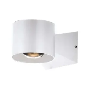 Toppris | 5W hvid væglampe, rundIP65, 3000K, 93lm/W, op/ned lys, inkl. lyskilde