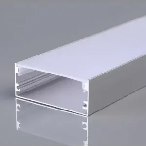 2m Alu profil til LED strips, 50x20mmSølv, inkl. mælkehvidt cover | Populært valg