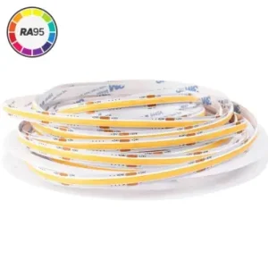 Tidsbegrænset tilbud - 10m 4W/m Dot-free COB-LED strip RA9524V DC, 2700K, IP20, 320 LED/m, 5 års garanti