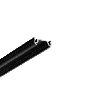 1m aluprofil SURFACE10 BC/UXSort anodiseret, påbygning, LED skinne - Bestil nu