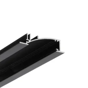Prisnedsættelse - 1m aluprofil FLAT8 H/UXSort anodiseret, indbygget, LED skinne