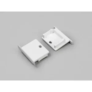 Sidste mulighed - 1 stk. Endestykke LINEA-IN20Med hul, hvid