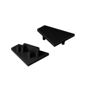1 stk. Endestykke CORNER12.V2Sort - Leveres hurtigt
